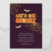 Schattigee "Lets Get Spooky" Retro Halloween Party Folie Uitnodiging (Voorkant)