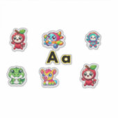 Schattigee letter A thema Stickers – Leuke & kleur (Voorkant)