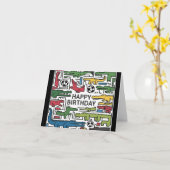 Schattigee leuke alligators spelen voetbalverjaard kaart (Gele Bloem)