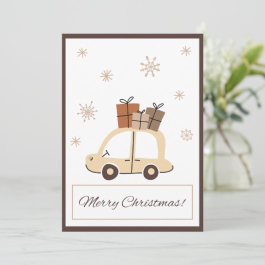 Schattigee Leuke Auto Sneeuwrijke Zakelijke Kerstm (Staand voorkant)