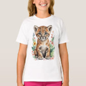 Schattigee leuke bobcat welp t-shirt (Voorkant)