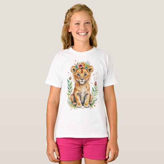 Schattigee leuke bobcat welp t-shirt (Voorkant volledig)