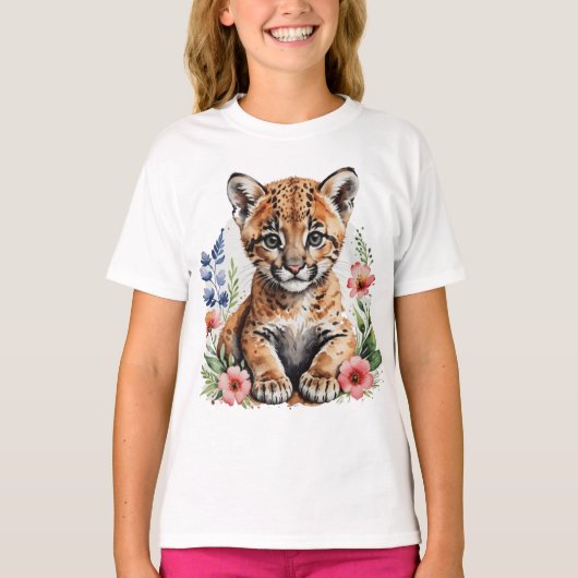 Schattigee leuke bobcat welp t-shirt (Voorkant)