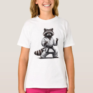 Schattigee Leuke Dierlijke Humor Raccoon Martial A T-shirt
