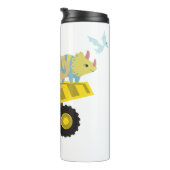 Schattigee leuke dinosaurus tractor truck Terug na Thermosbeker (Geroteerd rechts)