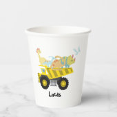 Schattigee leuke dinosaurus tractortruck school Ve Papieren Bekers (Voorkant)