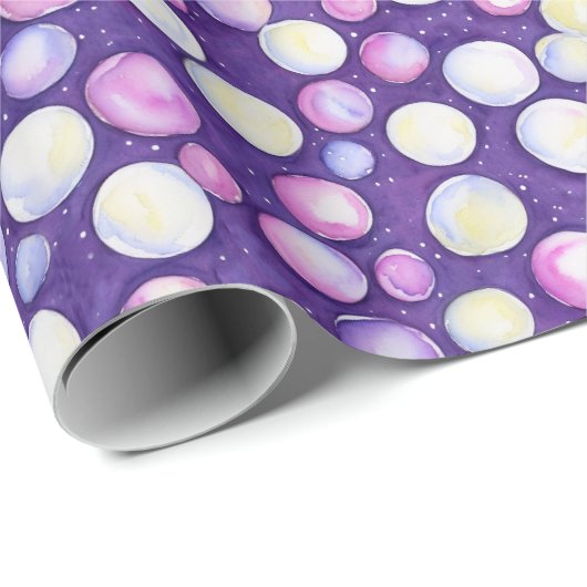 Schattigee Leuke Girly Paarse Roze Bubble Sneeuw W Cadeaupapier (Rol Hoek)