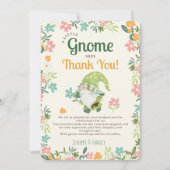 Schattigee leuke grillige bloemengnoom eerste verj bedankkaart (Voorkant)