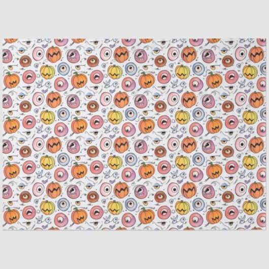 Schattigee Leuke Halloween Monster Eyeball Pumpkin Tissuepapier (Voorkant)