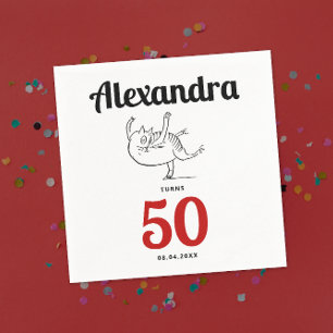 Schattigee Leuke Humor Kat Dansen Zwart-wit Sketch Servet