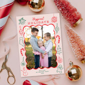 Schattigee Leuke Kerst Doodles Foto Feestdagenkaart