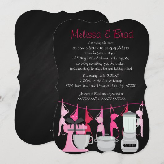 Schattigee Leuke Keuken Lingerie Bruids Douche Uit Kaart (Voorkant / Achterkant)