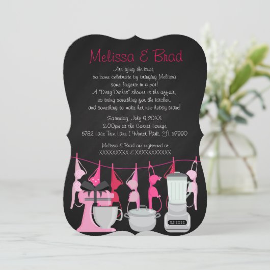 Schattigee Leuke Keuken Lingerie Bruids Douche Uit Kaart (Staand voorkant)