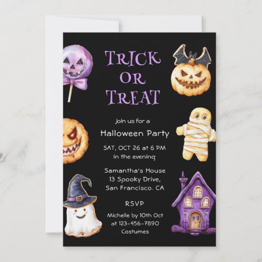 Schattigee leuke Kinder Halloween Party Kaart (Voorkant)