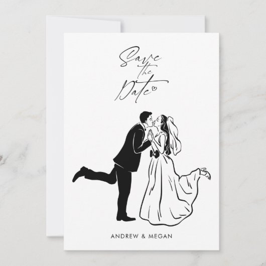 Schattigee leuke minimalistische schattige bruilof save the date (Voorkant)