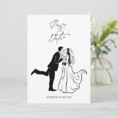 Schattigee leuke minimalistische schattige bruilof save the date (Staand voorkant)