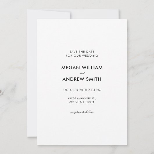 Schattigee leuke minimalistische schattige bruilof save the date (Achterkant)