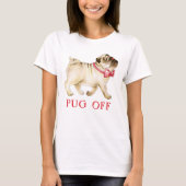 Schattigee leuke pug off whimsy pug waterverf kuns t-shirt (Voorkant)