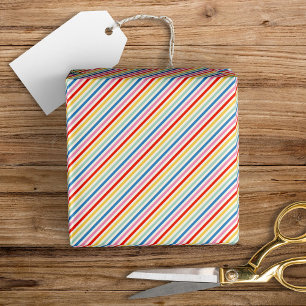 Schattigee Leuke Retro Kleuren Stripe Patroon Cadeaupapier