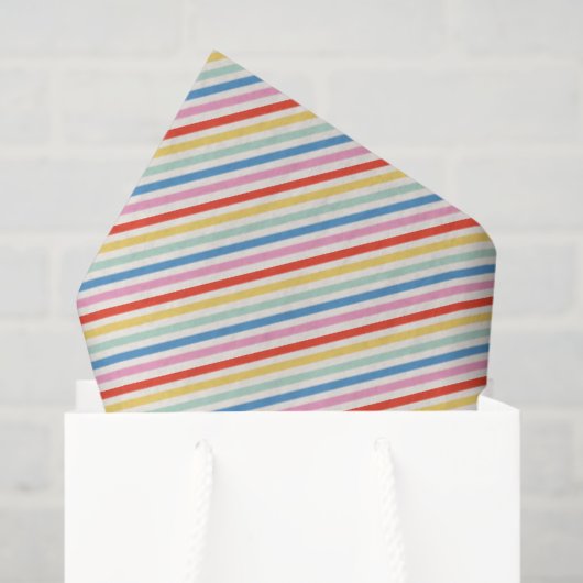 Schattigee Leuke Retro Kleuren Stripe Patroon Tissuepapier (Cadeauzakje)