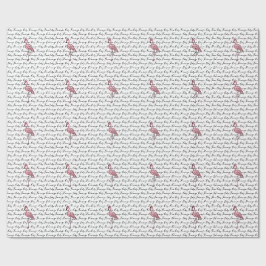 Schattigee leuke roze retro flamingo cadeaupapier (Vlak)