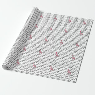 Schattigee leuke roze retro flamingo cadeaupapier