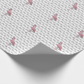 Schattigee leuke roze retro flamingo cadeaupapier (Hoek)