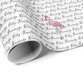 Schattigee leuke roze retro flamingo cadeaupapier (Rol Hoek)