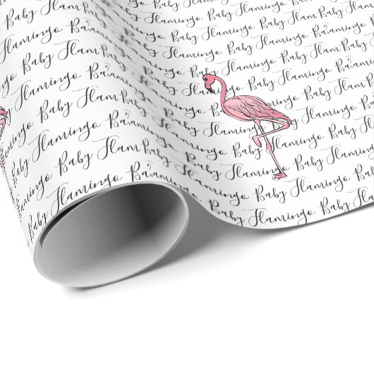Schattigee leuke roze retro flamingo cadeaupapier (Rol Hoek)