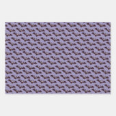 Schattigee Leuke Spookvleermuizen Paarse Zwarte Ha Inpakpapier Vel (Voorkant)