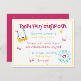 Schattigee Leuke Tand Sprookje Certificaat Roze Kl Notitiekaartje