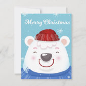 Schattigee Leuke Vakantie Polar Beer Vrolijke Kers Feestdagenkaart (Voorkant)