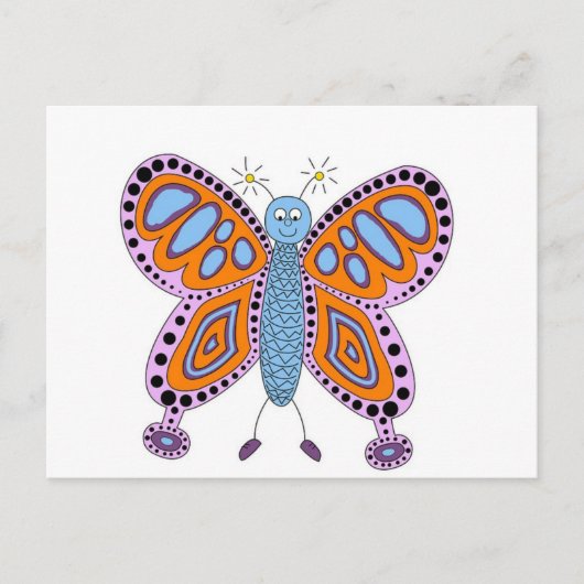 Schattigee leuke vlinder briefkaart (Voorkant)