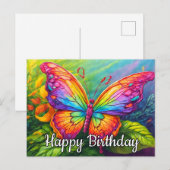 Schattigee levendige artistieke vlinderkunst feestdagenkaart (Voorkant / Achterkant)