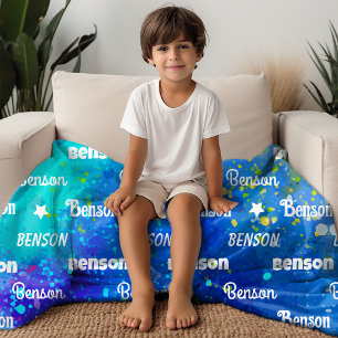 Schattigee levendige herhalende naam gepersonalise fleece deken