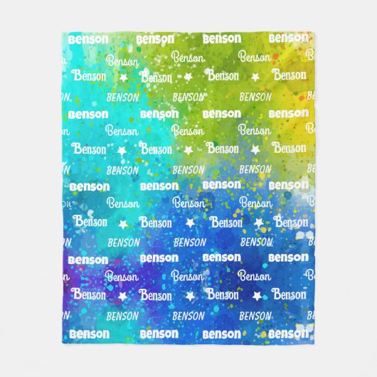 Schattigee levendige herhalende naam gepersonalise fleece deken (Voorkant)