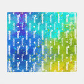 Schattigee levendige herhalende naam gepersonalise fleece deken (Voorkant (Horizontaal))