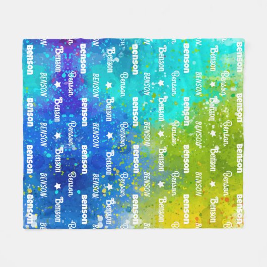 Schattigee levendige herhalende naam gepersonalise fleece deken (Voorkant (Horizontaal))