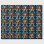 Schattigee levensboom aquarel cadeaupapier (Vlak)