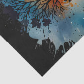 Schattigee levensboom aquarel tissuepapier (Detail)