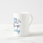 Schattigee Levenslijn Verpleegster Blauw Hart Pers Porselein Kop (Voorkant rechts)