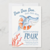 Schattigee levensreddende baby shark waterverf ver kaart (Voorkant)