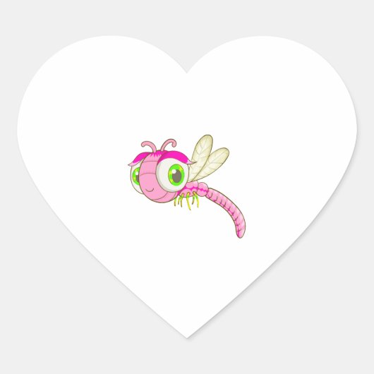 Schattigee libel bug hart sticker (Voorkant)