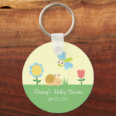 Schattigee libel en slak in een tuin sleutelhanger (Voorkant)