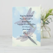 Schattigee Libellen Blue Sky Natuur Party Kaart (Staand voorkant)