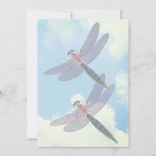 Schattigee Libellen Blue Sky Natuur Party Kaart (Achterkant)