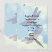 Schattigee Libellen Blue Sky Natuur Party Kaart (Voorkant / Achterkant)