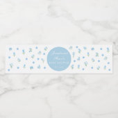 Schattigee lichtblauwe bloemenboho baby boy douche waterfles etiket (Enkel label)