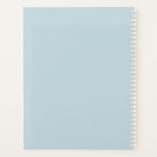 Schattigee lichtblauwe school planner (Achterkant)