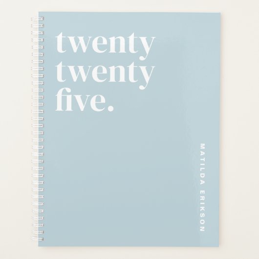 Schattigee lichtblauwe school planner (Voorkant)